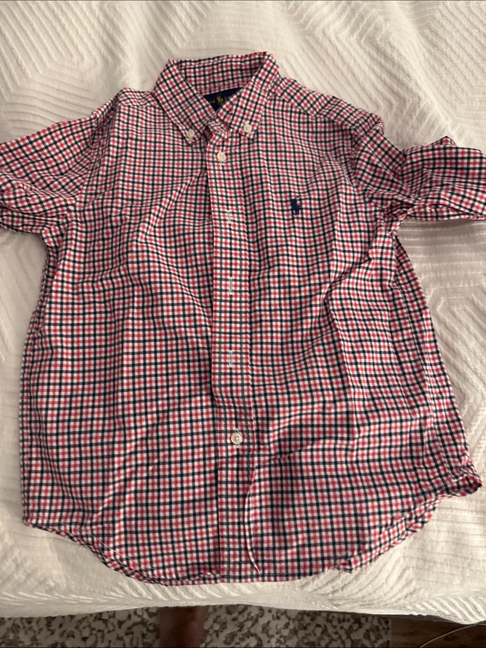 Polo by Ralph Lauren Red, White & Navy Check Button-Down Shirt